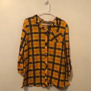 Long sleeve plaid shirt Yellow & Navy